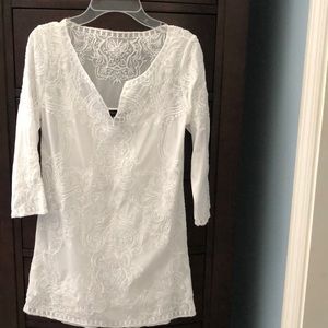 WHBM 3/4 sleeve tunic w white tank